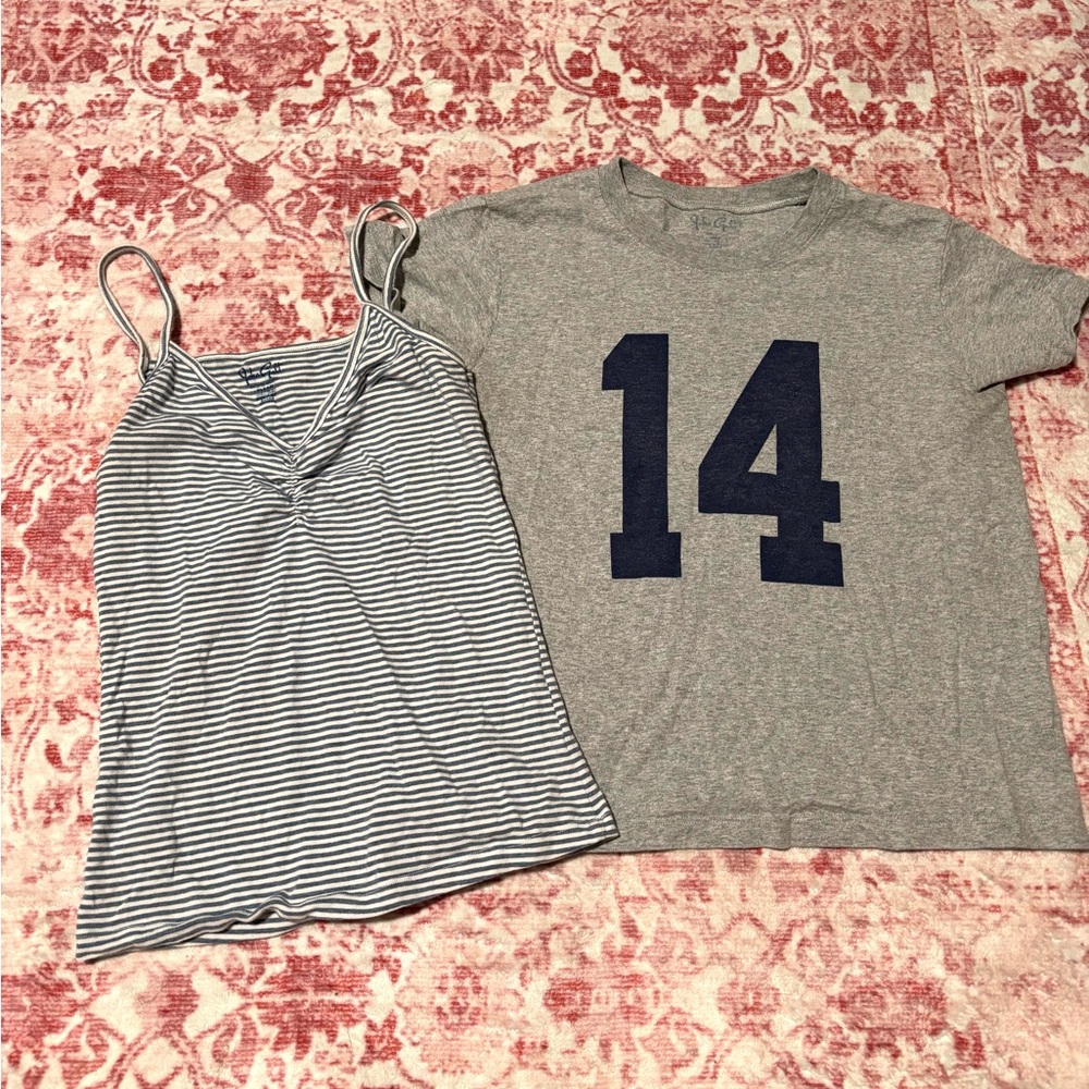 Brandy Melville John Galt Duo: 14 Graphic Tee and Striped Tank (both!)